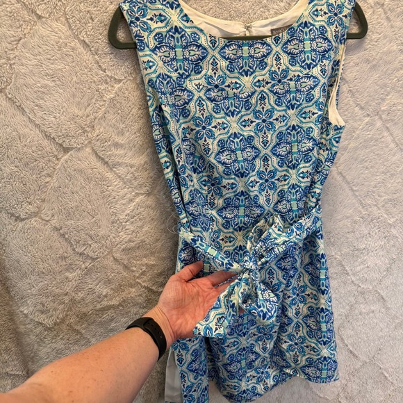 Jessica London Tops - Jessica London Quiet Luxury Coastal Grandma Linen Blend Tie Waist Tunic Top 14W